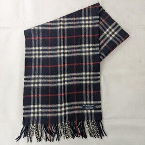 Authentic Burberry Cashmere Check Scarf Blue | Unisex | Rare